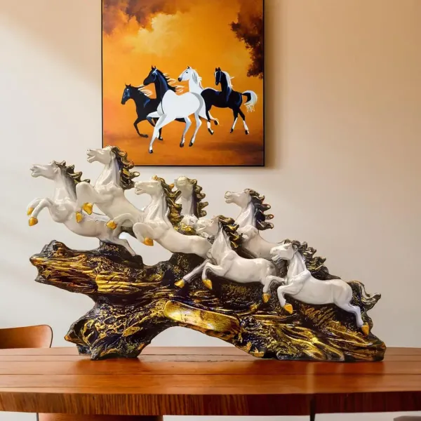 Premium_7_Horses_Running_Showpiece_On_Golden_Wave_Base_Figurine_–_Symbol_of_Success_&_Growth