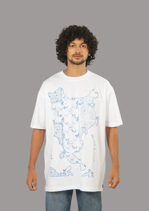 White_Starling_Paisley_Atlas_Cotton_Oversized_T-Shirt_For_Unisex