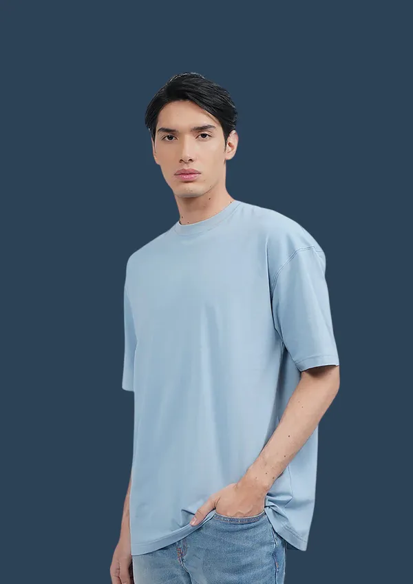 Aqua-Blue_Essentials_Cotton_Premium_&_Elegant_Oversize_T-Shirt_For_Unisex