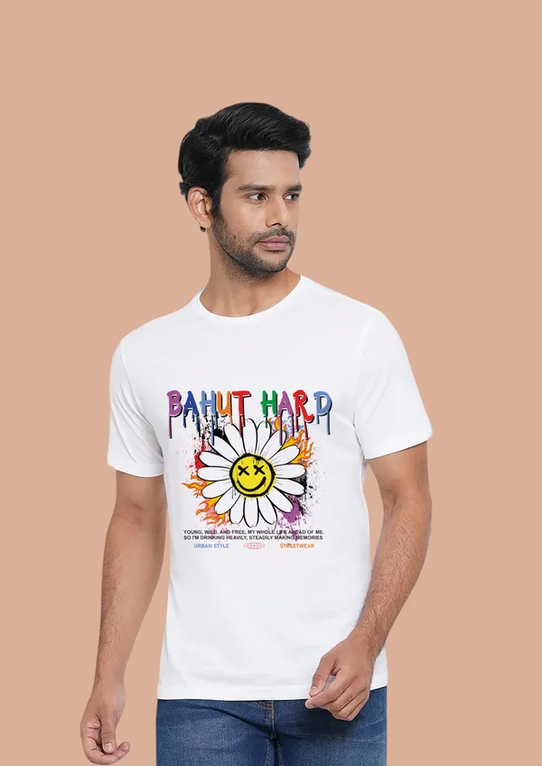 White_Bahut_Hard_Cotton_Premium_&_Elegant_Regular_T-Shirt_For_Unisex