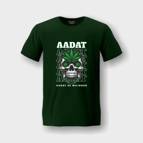 Military-Green_Aadat_Se_Majboor_Cotton_Premium_&_Elegant_Regular_T-Shirt_For_Unisex