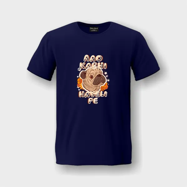 Navy_Aao_Kabhi_Haveli_Pe_Cotton_Premium_&_Elegant_Regular_T-Shirt_For_Unisex