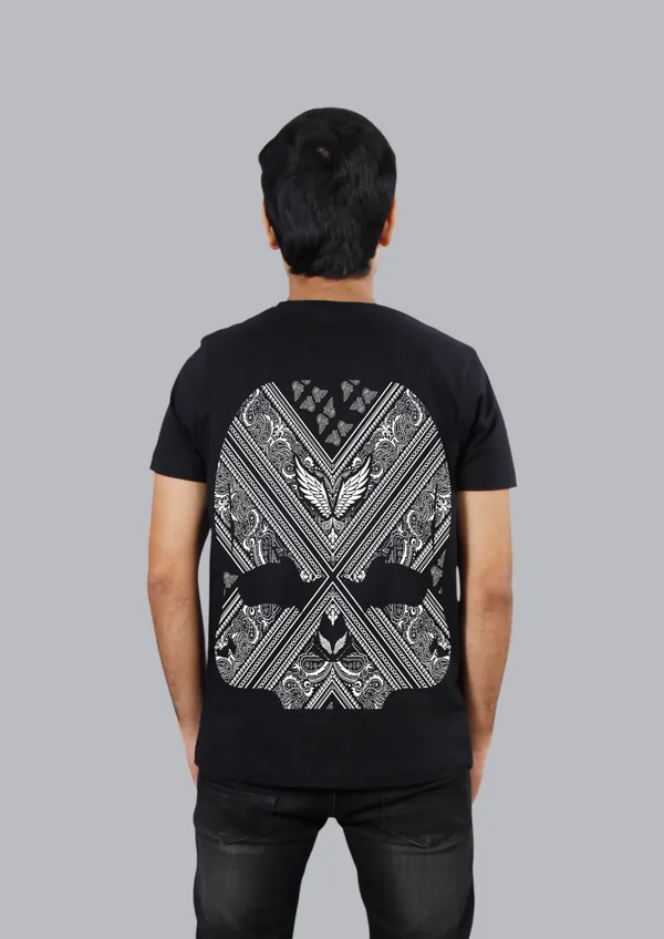 Black_Skull_Paisley_Cotton_Regular_T-Shirt_For_Unisex