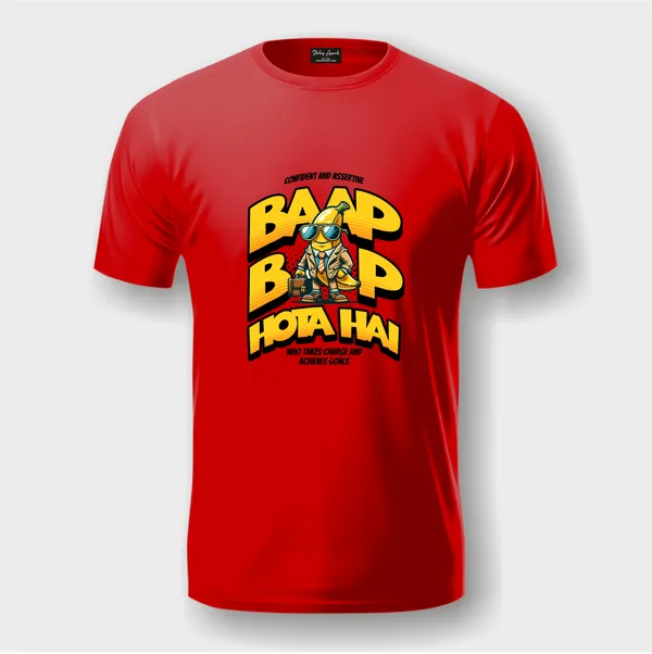 Red_Baap_Baap_Hota_Hai_Cotton_Premium_&_Elegant_Regular_T-Shirt_For_Unisex