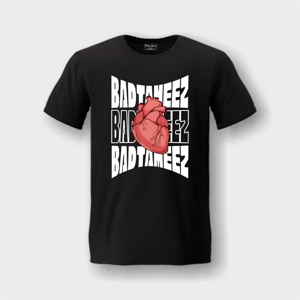 Black_Badtameez_Dil_Cotton_Premium_&_Elegant_Regular_T-Shirt_For_Unisex