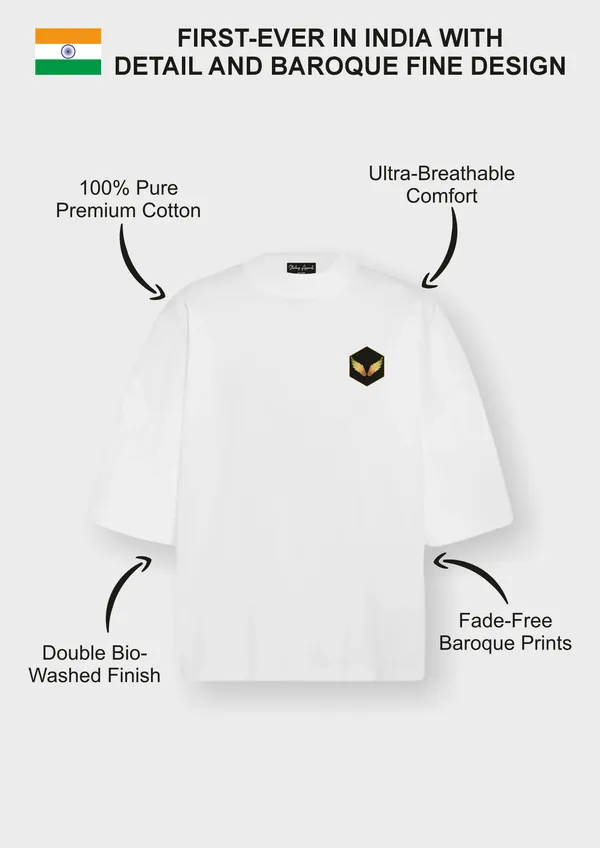 White_Boroque_Bloom_Cotton_Oversized_T-Shirt_For_Unisex