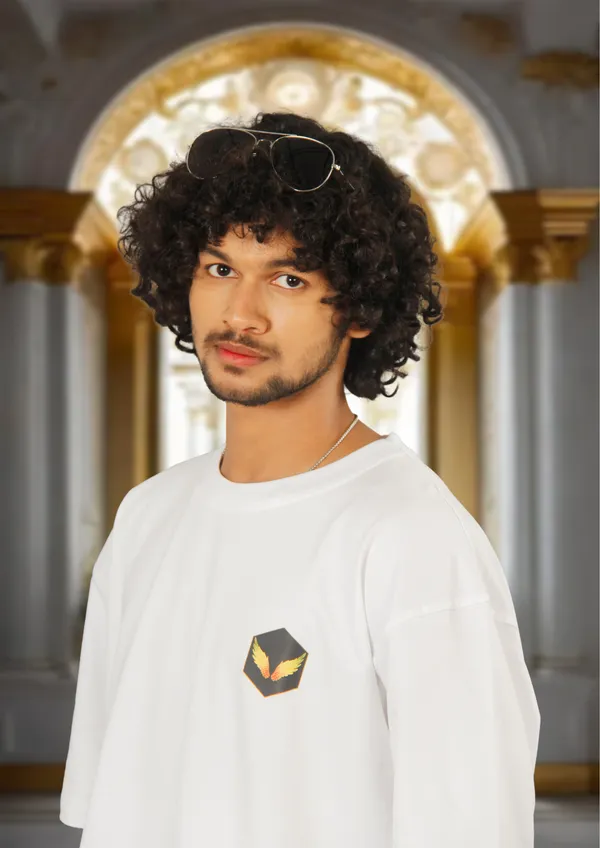White_Boroque_Bloom_Cotton_Oversized_T-Shirt_For_Unisex