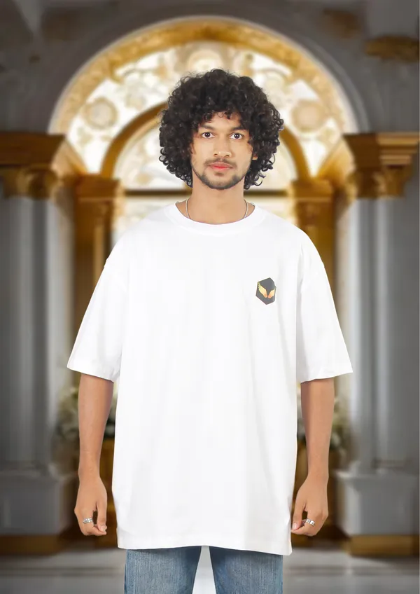 White_Boroque_Bloom_Cotton_Oversized_T-Shirt_For_Unisex