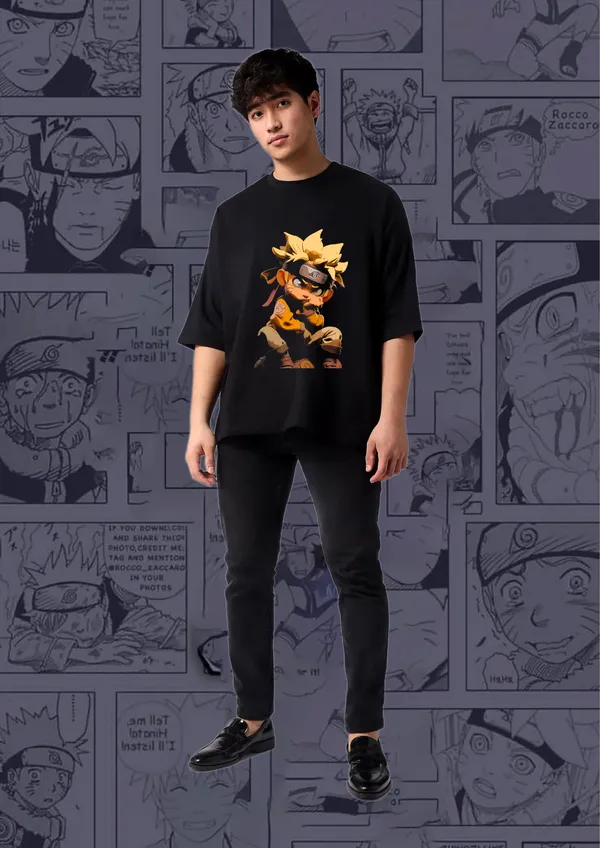 Black_Chibi_Naruto_Sitting_Edition_Cotton_Oversize_T-Shirt_For_Unisex