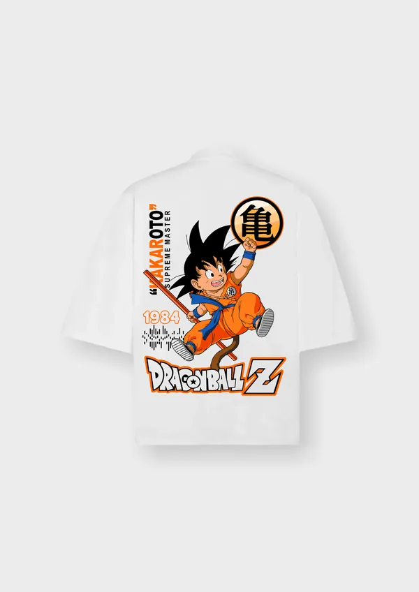 White_Dragon_Ball_Z_Kid_Goku_1984_Edition_Cotton_Premium_&_Elegant_Oversize_T-Shirt_For_Unisex