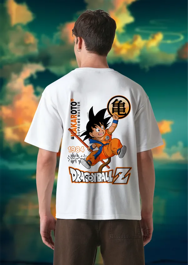White_Dragon_Ball_Z_Kid_Goku_1984_Edition_Cotton_Premium_&_Elegant_Oversize_T-Shirt_For_Unisex