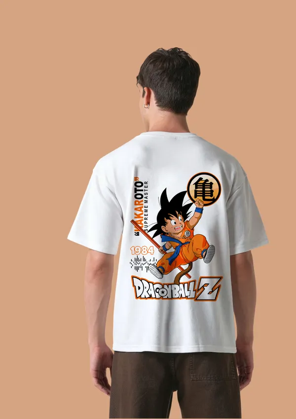 White_Dragon_Ball_Z_Kid_Goku_1984_Edition_Cotton_Premium_&_Elegant_Oversize_T-Shirt_For_Unisex