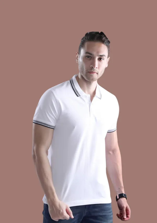 White_Wild_Star_Cotton_Premium_&_Elegant_Polo_T-Shirt_For_Unisex