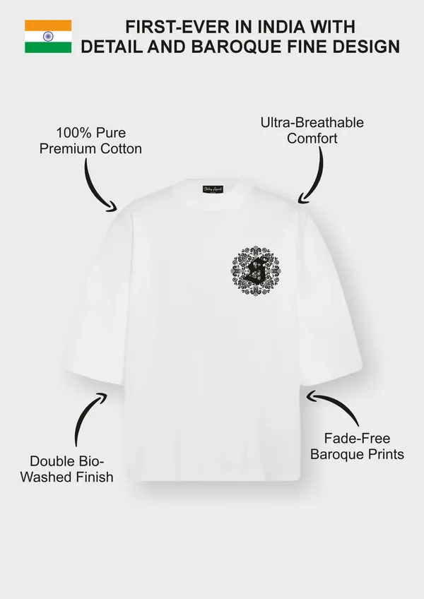 White_Holy_Boroque_Cotton_Oversized_T-Shirt_For_Unisex