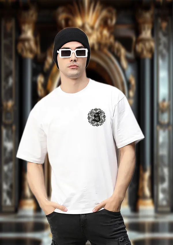 White_Holy_Boroque_Cotton_Oversized_T-Shirt_For_Unisex