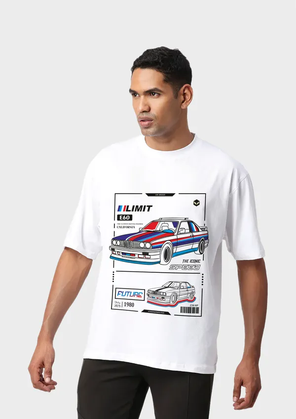 White_Iconic_Speed_Cotton_Oversize_T-Shirt_For_Unisex