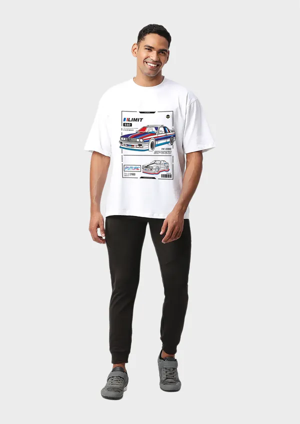 White_Iconic_Speed_Cotton_Oversize_T-Shirt_For_Unisex