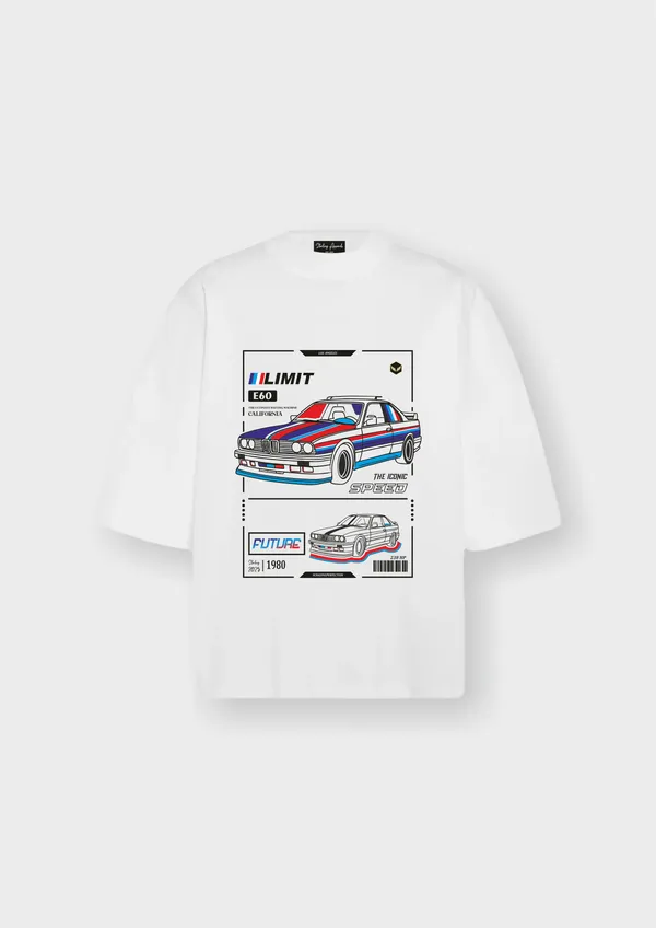 White_Iconic_Speed_Cotton_Oversize_T-Shirt_For_Unisex
