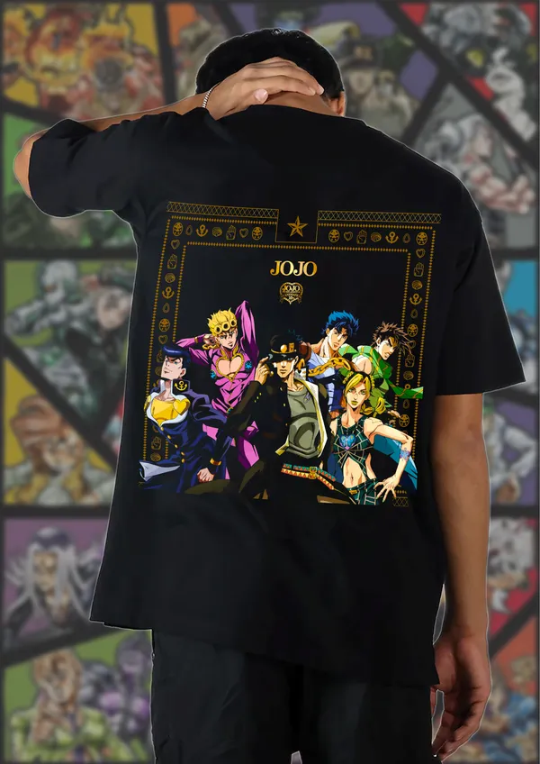 Black_JoJo's_Bizzare_Adventure_Heroes_Edition_Cotton_Premium_&_Elegant_Oversize_T-Shirt_For_Unisex