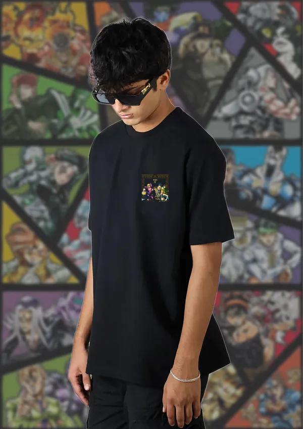 Black_JoJo's_Bizzare_Adventure_Heroes_Edition_Cotton_Premium_&_Elegant_Oversize_T-Shirt_For_Unisex