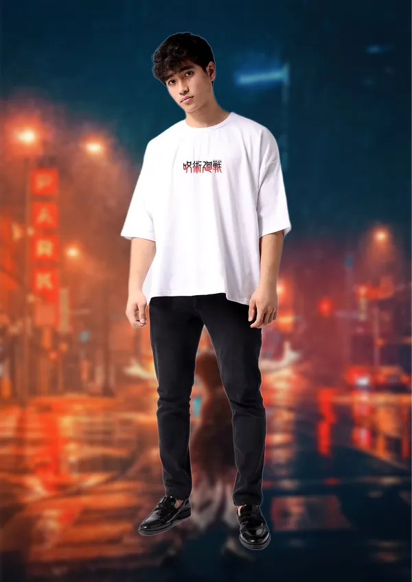 White_Jujutsu_Kaisen_Yuji_&_Sukuna_Dual_Edition_Cotton_Premium_&_Elegant_Oversize_T-Shirt_For_Unisex