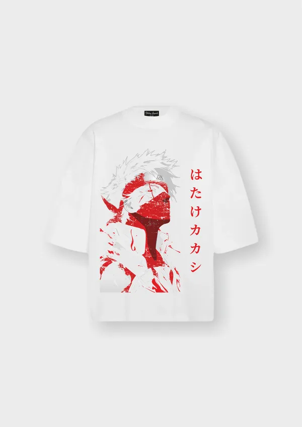 White_Kakashi_Hatake_Red_Ink_Edition_Cotton_Oversize_T-Shirt_For_Unisex