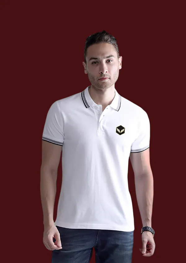 White_Wild_Star_Cotton_Premium_&_Elegant_Polo_T-Shirt_For_Unisex