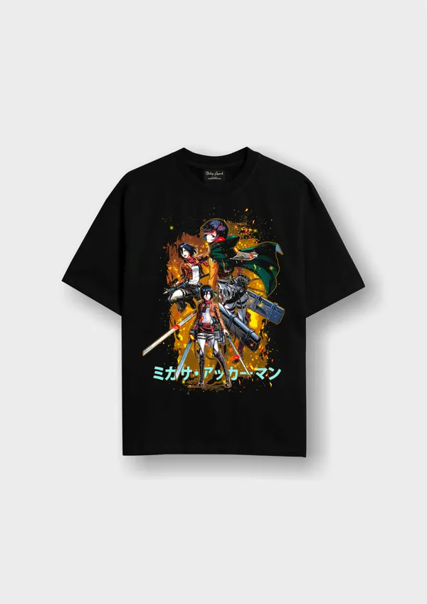 Black_Mikasa_Ackerman_Cotton_Oversize_T-Shirt_For_Unisex