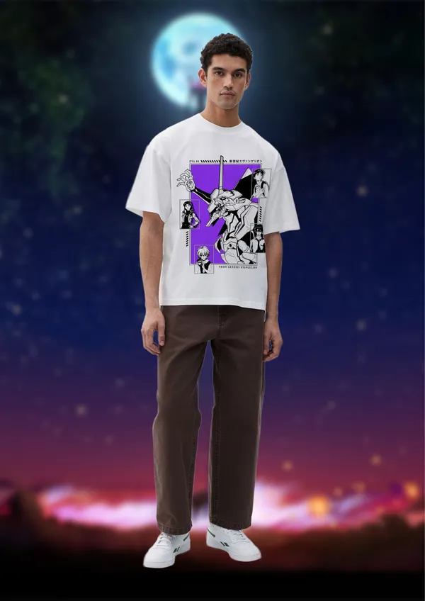 White_Neon_Genesis_Evangelion_EVA_Unit-01_Edition_Cotton_Oversize_T-Shirt_For_Unisex
