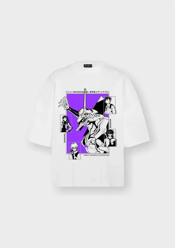 White_Neon_Genesis_Evangelion_EVA_Unit-01_Edition_Cotton_Oversize_T-Shirt_For_Unisex