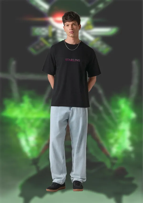 Black_One_Piece_Roronoa_Zoro_Ashura_Edition_Cotton_Oversize_T-Shirt_For_Unisex