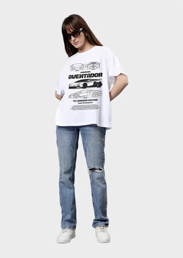 White_Raging_Bull_Spec_Cotton_Oversize_T-Shirt_For_Unisex
