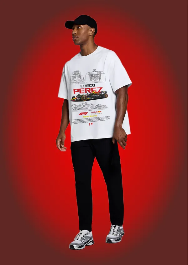 White_Red_Bull_Charge_Cotton_Oversize_T-Shirt_For_Unisex