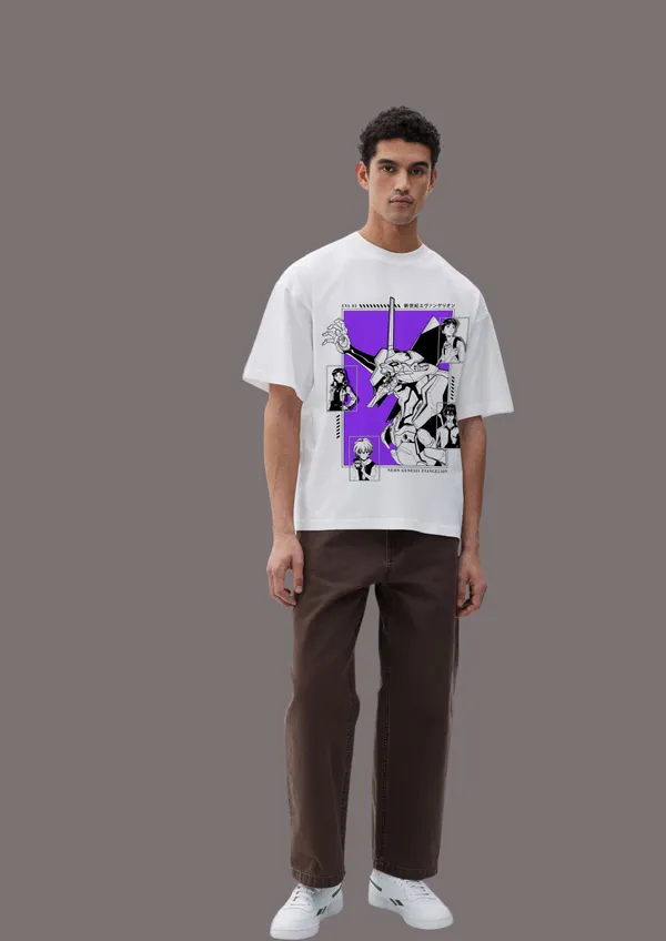 White_Neon_Genesis_Evangelion_EVA_Unit-01_Edition_Cotton_Oversize_T-Shirt_For_Unisex