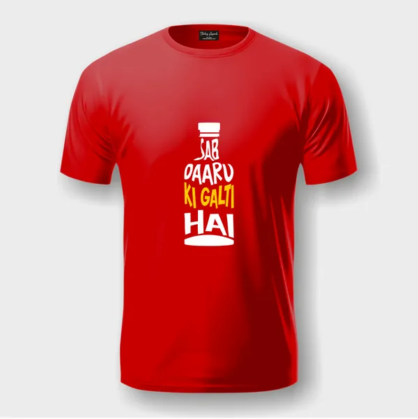 Red_Sab_Daaru_Ki_Galti_Hai_Cotton_Premium_&_Elegant_Regular_T-Shirt_For_Unisex