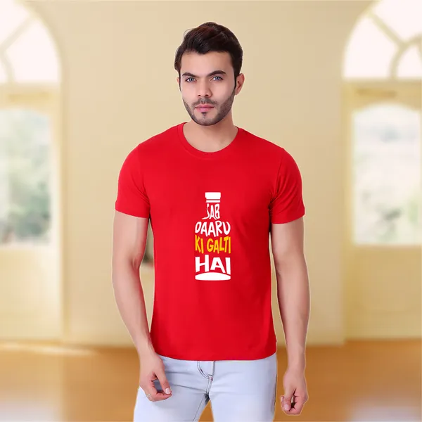 Red_Sab_Daaru_Ki_Galti_Hai_Cotton_Premium_&_Elegant_Regular_T-Shirt_For_Unisex