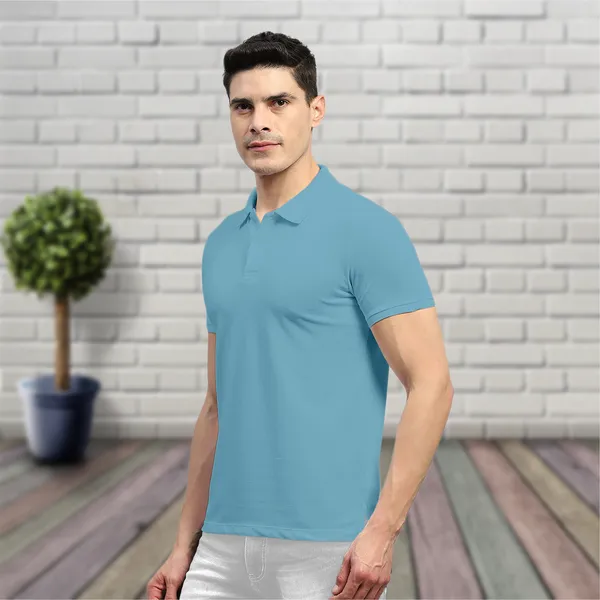 Aqua-Blue_Solid_Cotton_Premium_&_Elegant_Polo_T-Shirt_For_Unisex