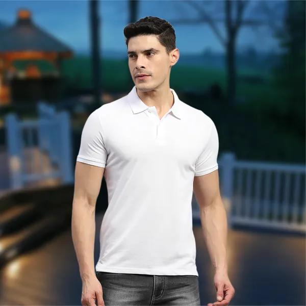 White_Solid_Cotton_Premium_&_Elegant_Polo_T-Shirt_For_Unisex