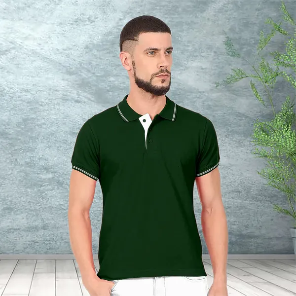 Military-Green_Tipping_Cotton_Premium_&_Elegant_Polo_T-Shirt_For_Unisex