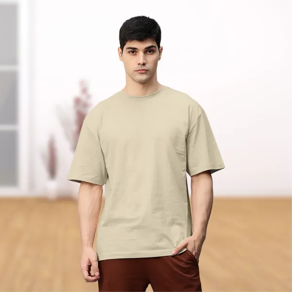 Beige_Cotton_Essentials_Premium_&_Elegant_Oversize_T-Shirt_For_Unisex