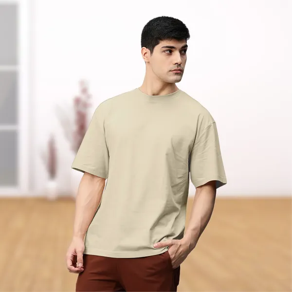 Beige_Cotton_Essentials_Premium_&_Elegant_Oversize_T-Shirt_For_Unisex