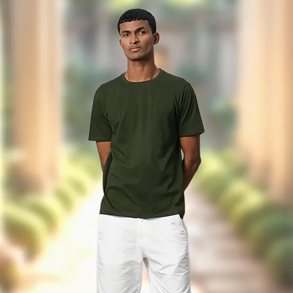 Military-Green_Essentials__Cotton_Premium_&_Elegant_Regular_T-Shirt_For_Unisex