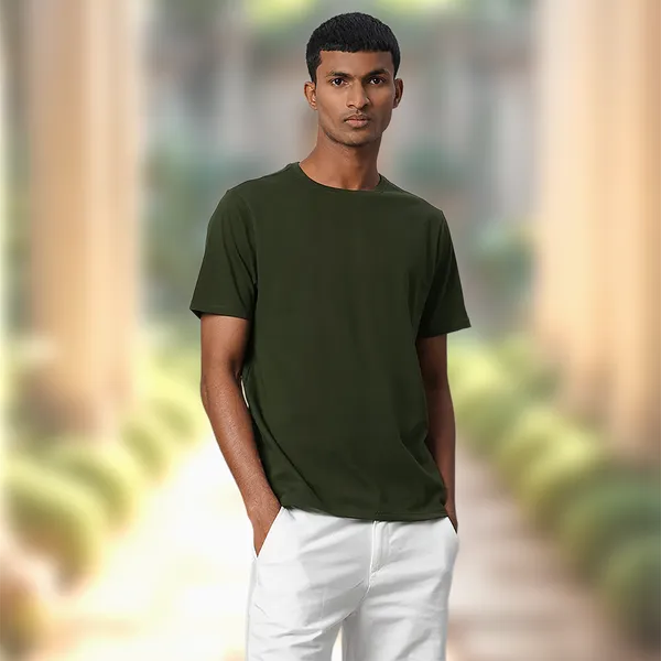 Military-Green_Essentials__Cotton_Premium_&_Elegant_Regular_T-Shirt_For_Unisex