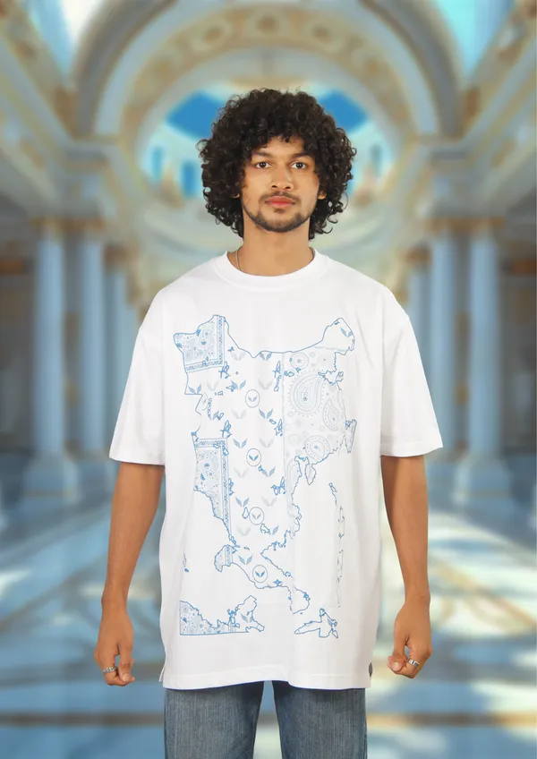 White_Starling_Paisley_Atlas_Cotton_Oversized_T-Shirt_For_Unisex