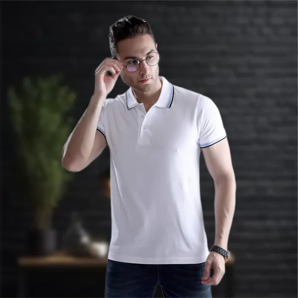 White_Wild_Star_Cotton_Premium_&_Elegant_Polo_T-Shirt_For_Unisex