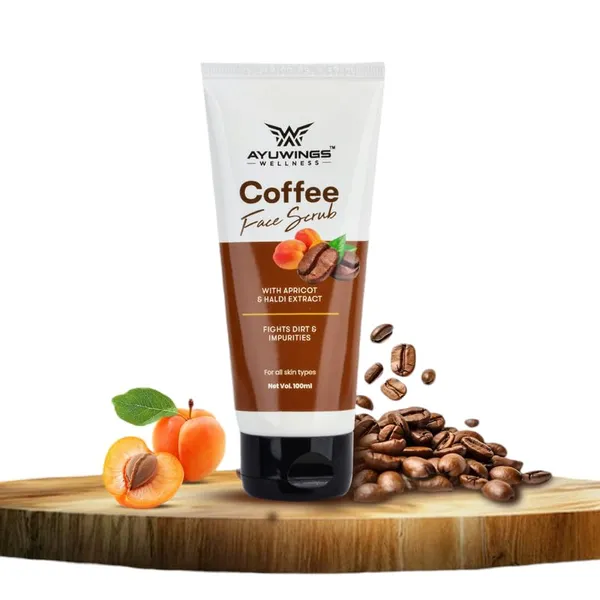 WELLNESS_Radiant_Glow_Deep_Cleansing_Coffee_Face_Scrub_With_Apricot_And_Haldi_Extract_(100_Ml)