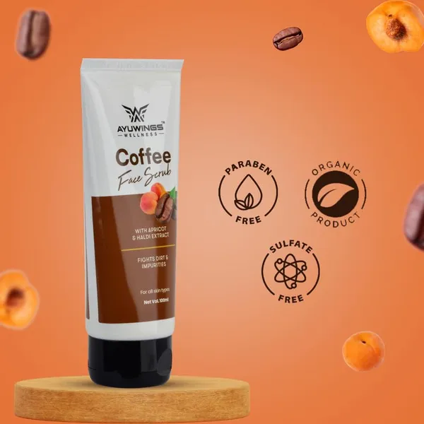 WELLNESS_Radiant_Glow_Deep_Cleansing_Coffee_Face_Scrub_With_Apricot_And_Haldi_Extract_(100_Ml)