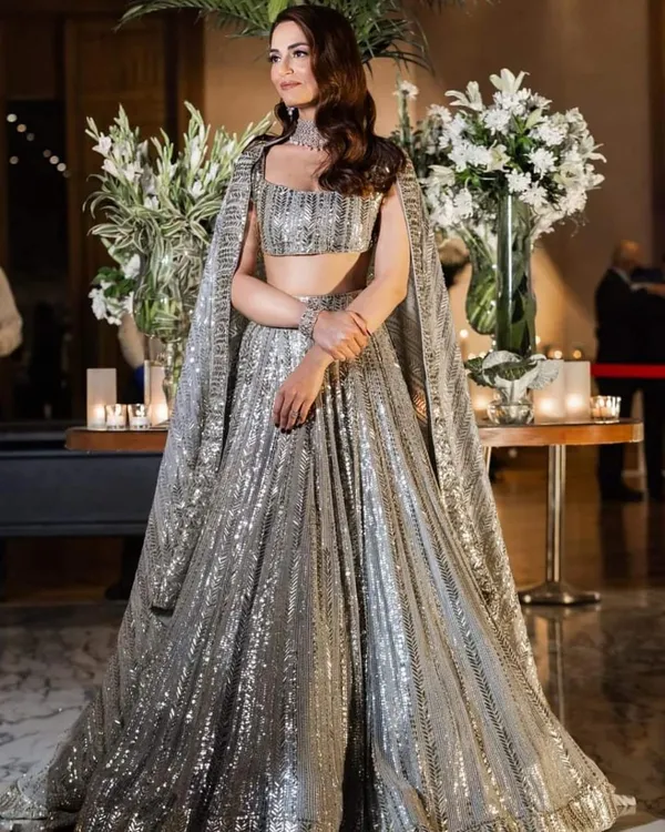 Grey_Faux_Georgette_Bridal_Semi-Stitched_Lehenga_Choli_With_Dupatta_Set_For_Women