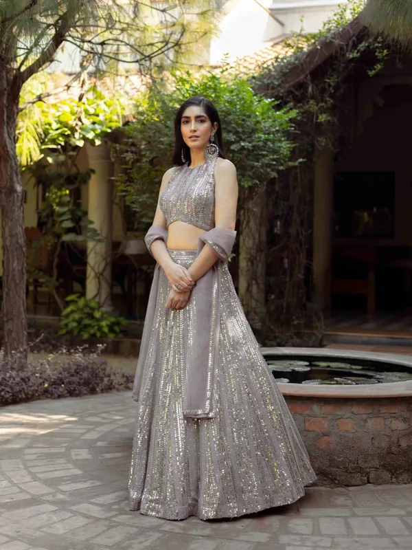 Grey_Faux_Georgette_Bridal_Semi-Stitched_Lehenga_Choli_With_Dupatta_Set_For_Women