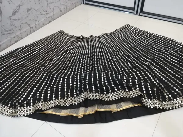 Black_Bridal_Semi-Stitched_Lehenga_Choli_With_Dupatta_Set_For_Women